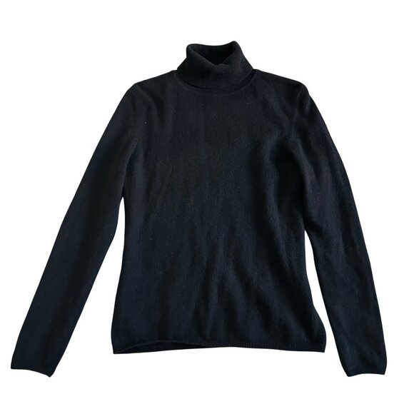 Charter Club Womens Small Black 100 %Cashmere Turtleneck Sweater - Picture 1 of 9
